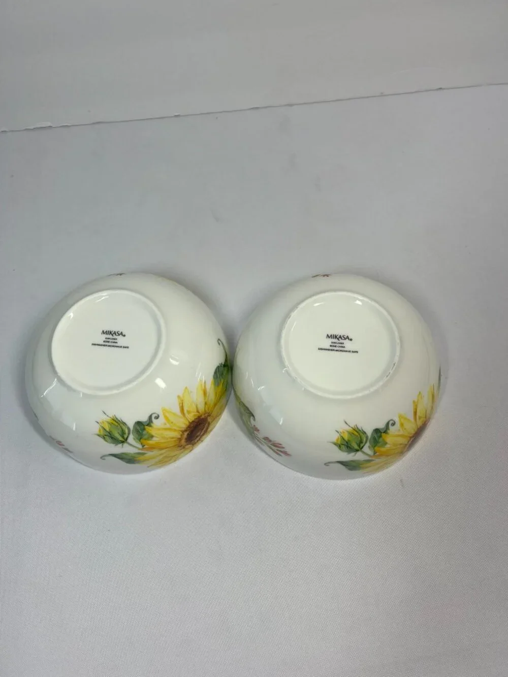 Mikasa Sunflower Bowls Bone China Set of Two 6